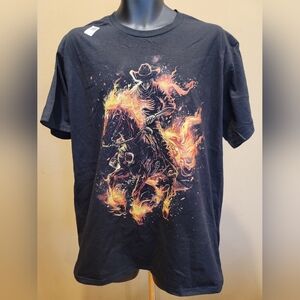 Black Graphic Ghost Cowboy T-Shirt